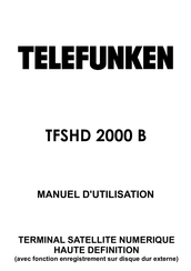 Telefunken TFSHD 2000 B Manuel D'utilisation
