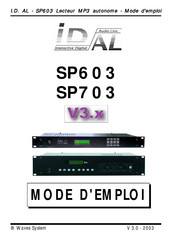 waves system IDAL SP703 Mode D'emploi