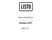 Listo MP3-177 Notice D'utilisation