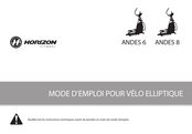 Horizon Fitness ANDES 6 Mode D'emploi