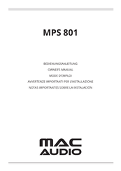 MAC Audio MPS 801 Mode D'emploi