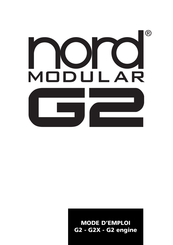 nord modular G2X Mode D'emploi
