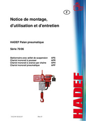 HADEF 70/06 APR Notice De Montage, D'utilisation Et D'entretien