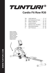 Tunturi Cardio Fit Row R30 Mode D'emploi