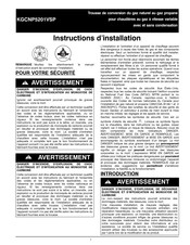 CAC / BDP KGCNP5201VSP Instructions D'installation