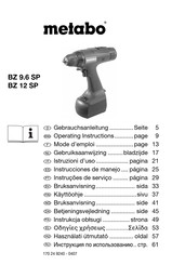 Metabo BZ 9.6 SP Mode D'emploi