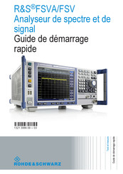 Rohde & Schwarz R&S FSVA Guide De Démarrage Rapide