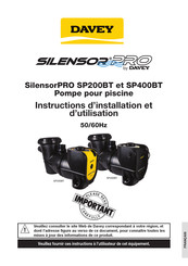 Davey SilensorPRO SP200BT Instructions D'installation Et D'utilisation