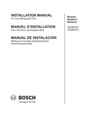 Bosch HGZBS301 Manuel D'installation