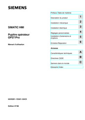 Siemens SIMATIC HMI OP37/Pro Manuel D'utilisation