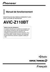 Pioneer AVIC-Z110BT Manuel De Fonctionnement