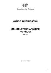 CONTINENTAL EDISON CE DUF 262 NF DIG Notice D'utilisation