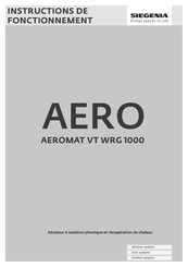 Siegenia AEROMAT VT WRG 1000 Instructions De Fonctionnement