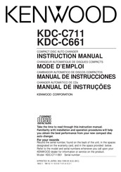 Kenwood KDC-C711 Mode D'emploi