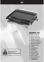 GBC MultiBind 420 Manuel D'utilisation