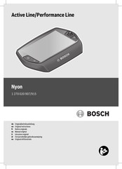 Bosch Nyon 1 270 020 907 Notice Originale