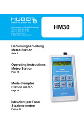 HUBER INSTRUMENTE HM30 Mode D'emploi