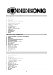 Sonnenkonig Waterwall Standard Instructions D'emploi