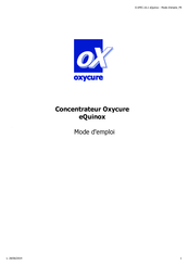 oxycure eQuinox 4000 Mode D'emploi