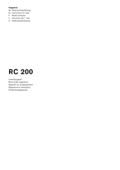 Gaggenau RC 200 Mode D'emploi