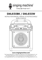 Singing Machine SML650BK Mode D'emploi
