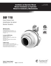 Fantech DBF 110 Manuel D'installation Et D'opération