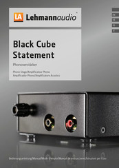 Lehmannaudio Black Cube Statement Mode D'emploi