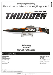ACME zoopa Thunder 800 Speedboot Manuel D'utilisation