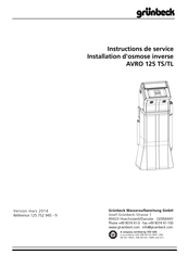 Grunbeck AVRO 125 TL Instructions De Service