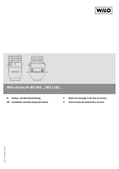 Wilo DrainLift WS 900 Série Notice De Montage Et De Mise En Service