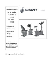Spirit Fitness CU800 Guide D'utilisation