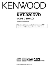 Kenwood KVT-920DVD Mode D'emploi