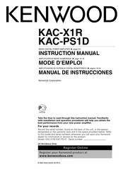 Kenwood KAC-X1R Mode D'emploi
