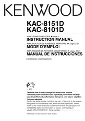 Kenwood KAC-8101D Mode D'emploi