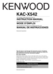 Kenwood KAC-X542 Mode D'emploi