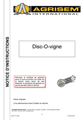 Agrisem Disc-O-vigne Notice D'instructions