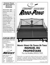 Donic Newgy Robo-Pong uniquement 1050 Manuel Du Propriétaire