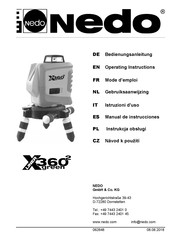 Nedo X-Liner 360 2 green Mode D'emploi