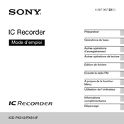 Sony ICD-PX312 Mode D'emploi