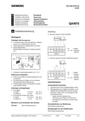 Siemens QAW70 Instructions D'installation