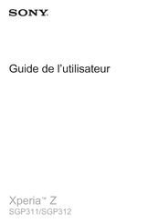 Sony Xperia Z SGP312 Guide De L'utilisateur