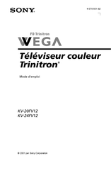 Sony FD Trinitron WEGA KV-24FV12 Mode D'emploi