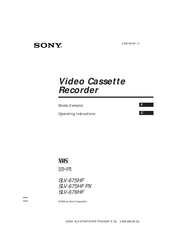 Sony SLV-675HF Mode D'emploi