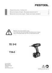 Festool C 18 Notice D'utilisation D'origine