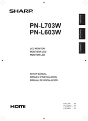 Sharp PN-L703W Manuel D'installation