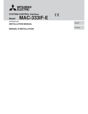 Mitsubishi Electric MAC-333IF-E Manuel D'installation