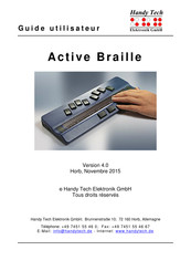 Handy Tech Active Braille Guide D'utilisateur