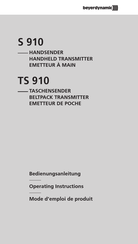 Beyerdynamic TS 910 Mode D'emploi