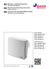 Maico ECA 100 ipro Instructions De Montage Et Mode D'emploi