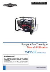 Briggs & Stratton WP20 Manuel D'utilisation